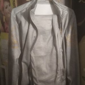 Gray jogging suit